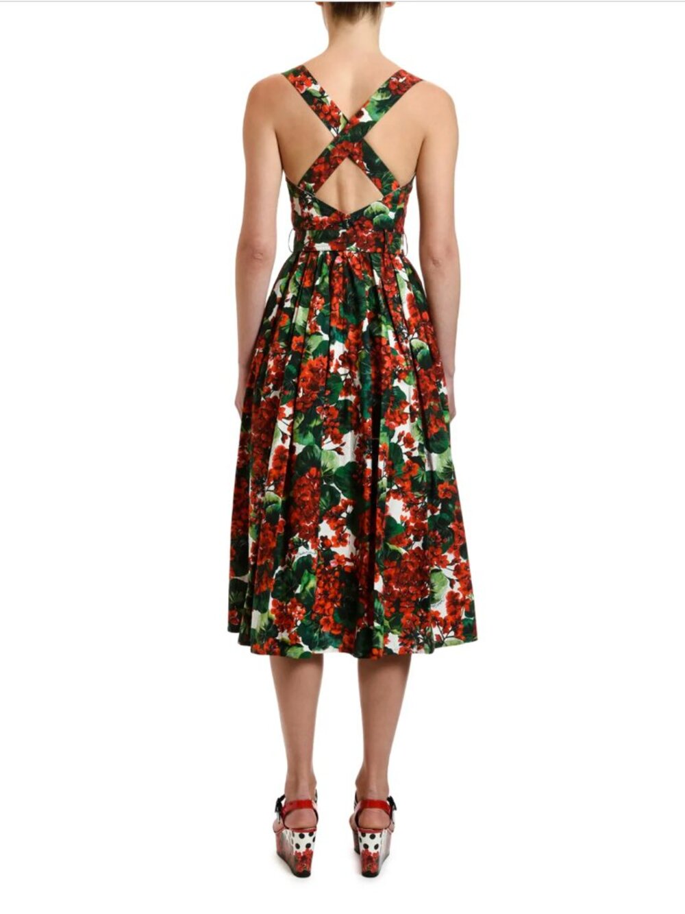 Dolce&Gabbana cotton dress in a vibrant geranium floral print - Size IT 46 - Picture 12 of 14
